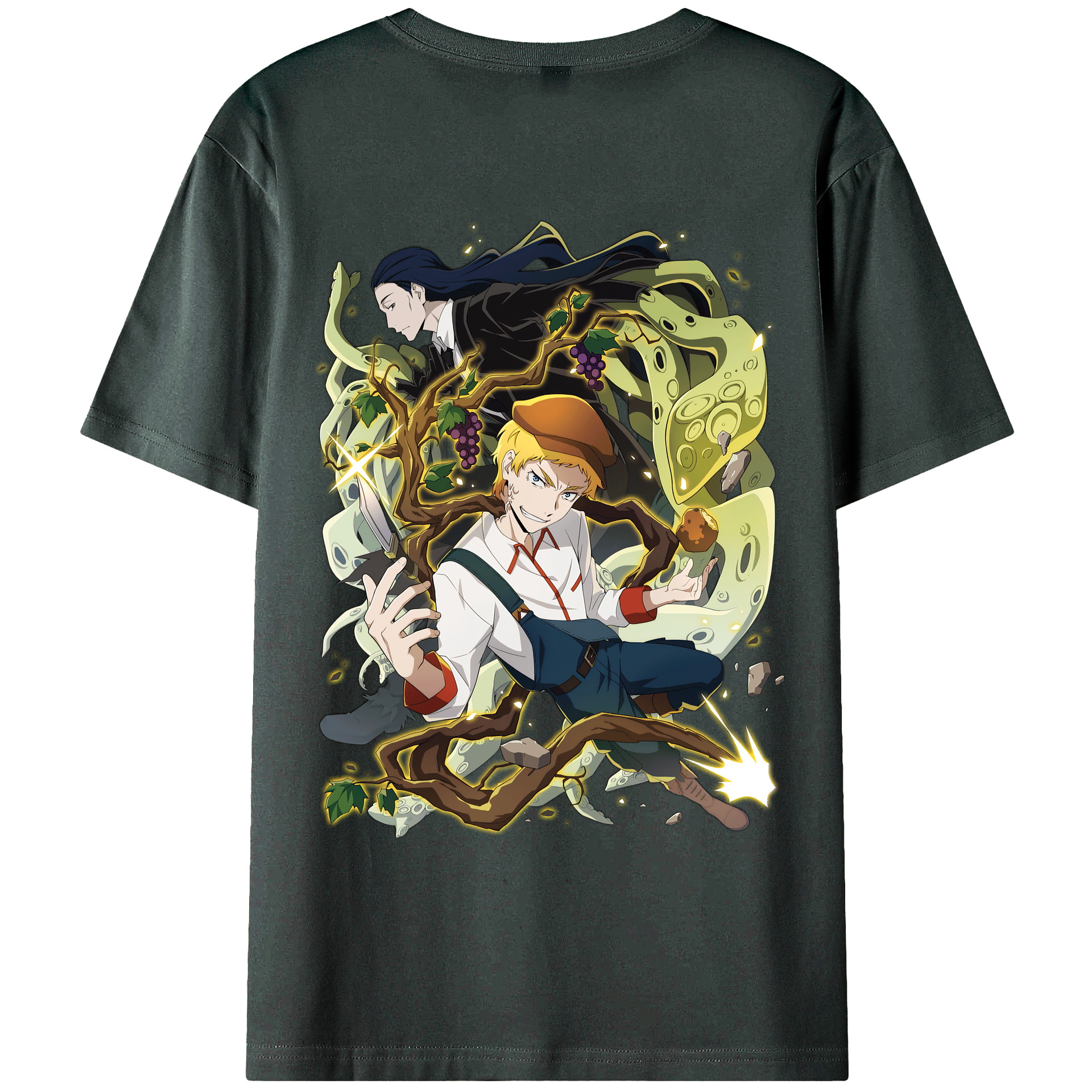 （画像用） 文豪ストレイドッグス Bungo Stray Dogs 綿100％ メンズ半袖Tシャツ（バックプリント） 通気性